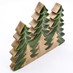 2x Stratený v Lese - Drevená 3D Dekorácia Tri Stromy - 20x23cm