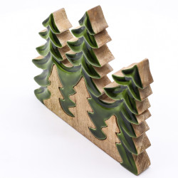 2x Stratený v Lese - Drevená 3D Dekorácia Tri Stromy - 20x23cm