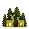 2x Stratený v Lese - Drevená 3D Dekorácia Dva Jelene v Lese - 18x23cm