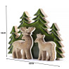 2x Stratený v Lese - Drevená 3D Dekorácia Dva Jelene v Lese - 18x23cm