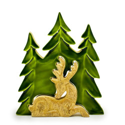 2x Stratený v Lese - Drevená 3D Dekorácia Jeleň v Lese - 23x20cm