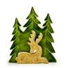 2x Stratený v Lese - Drevená 3D Dekorácia Jeleň v Lese - 23x20cm