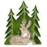 2x Stratený v Lese - Drevená 3D Dekorácia Jeleň v Lese - 23x20cm