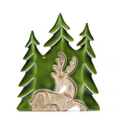 2x Stratený v Lese - Drevená 3D Dekorácia Jeleň v Lese - 23x20cm