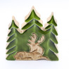 2x Stratený v Lese - Drevená 3D Dekorácia Jeleň v Lese - 23x20cm