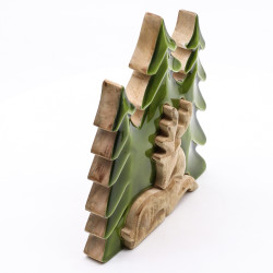 2x Stratený v Lese - Drevená 3D Dekorácia Jeleň v Lese - 23x20cm