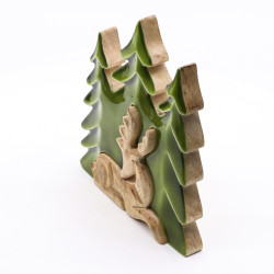2x Stratený v Lese - Drevená 3D Dekorácia Jeleň v Lese - 23x20cm