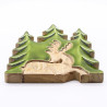 2x Stratený v Lese - Drevená 3D Dekorácia Jeleň v Lese - 23x20cm