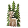 3x Stratený v Lese - Drevená 3D Dekorácia Jeleň v Lese - 25x15cm