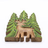 3x Stratený v Lese - Drevená 3D Dekorácia Jeleň v Lese - 25x15cm