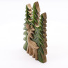 3x Stratený v Lese - Drevená 3D Dekorácia Jeleň v Lese - 25x15cm