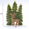 3x Stratený v Lese - Drevená 3D Dekorácia Jeleň v Lese - 25x15cm