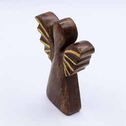 6x Stredný Anjel z Mangového Dreva - Zlatý Dekor - 16cm