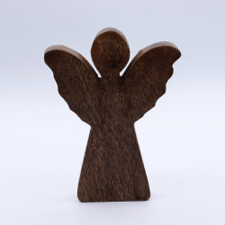 6x Stredný Anjel z Mangového Dreva - Zlatý Dekor - 16cm