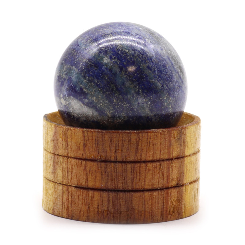 Krištáľová Guľa z Drahokamu 40mm - Afganský Lapis so Stojanom