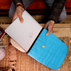 Polstrovaná Taška na Notebook - Fialová - 14oz, Stonewash