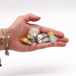 6x Prívesky z Indického Nefritu, Pozlátené a Postriebrené (6 rôznych f