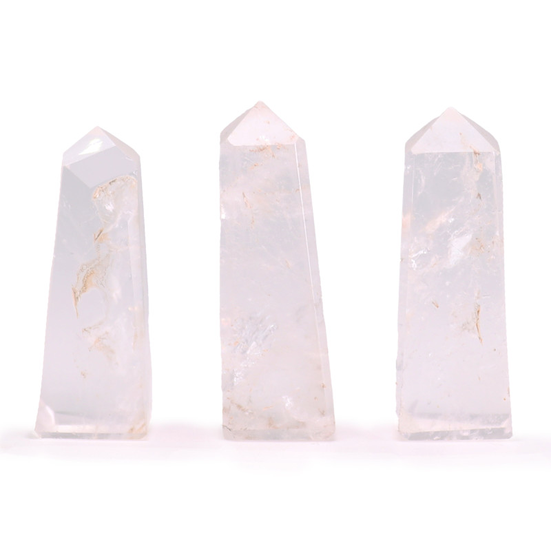 3x Drahokam Obelisk Hroty cca 5 cm - Čistý Kremeň