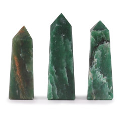 3x Drahokam Obelisk Hroty cca 5 cm - Indický Nefrit