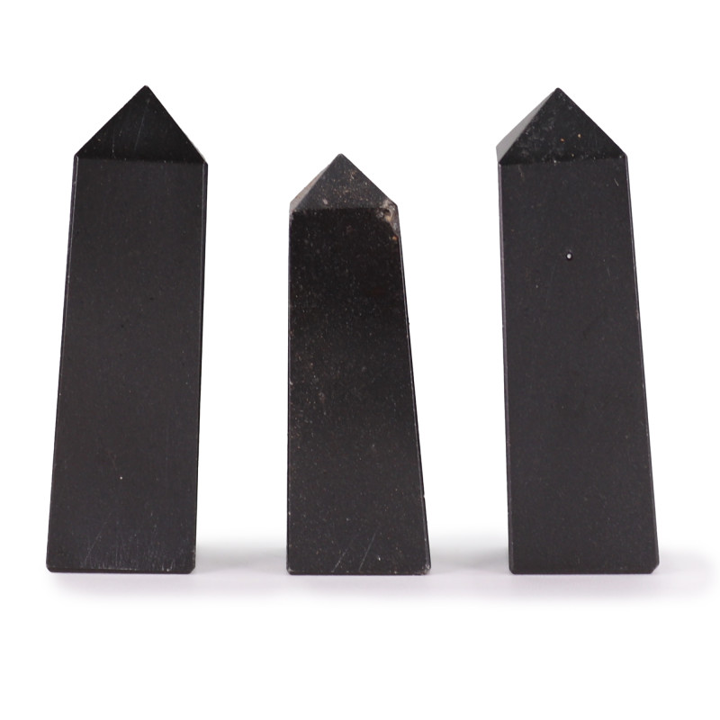 3x Drahokam Obelisk Hroty cca 5 cm - Turmalín