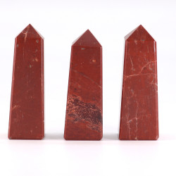 3x Drahokam Obelisk Hroty cca 5 cm - Červený Jaspis