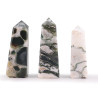3x Drahokam Obelisk Hroty cca 5 cm - Machový Achát