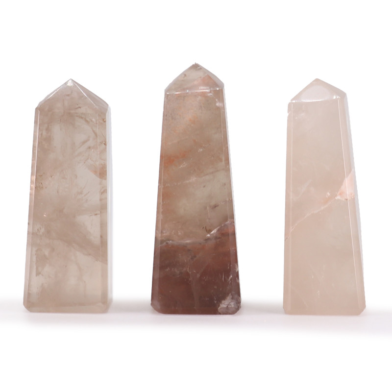 3x Drahokam Obelisk Hroty cca 5 cm - Dymový Kremeň