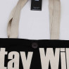 5x Ikonická Základná Taška - Stay Wild, Mood Child - Čierna Prírodná 1