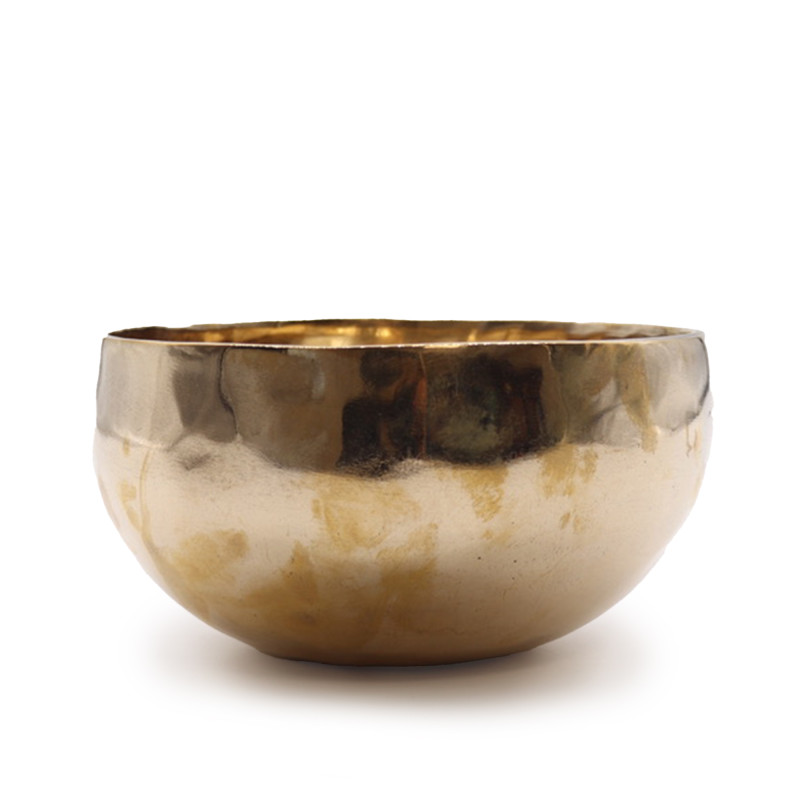 Veľká, Lesklá, Ručne Vyrobená Spievajúca Miska zo Zvonového Kovu (cca 