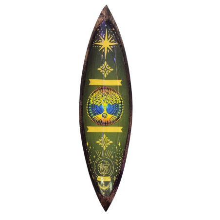 Smaltovaná Miska na Vonné Tyčinky - Mangové Drevo - Strom Života