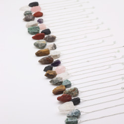 36x Štartér Kyvadla s Drahokamom (12x 3 kryštály) 4 cm - Surové Kryštá