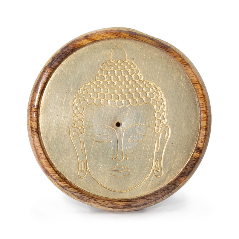 10x Stojan na Vonné Tyčinky - Zlato na Mangovom Dreve - Hlava Budhu