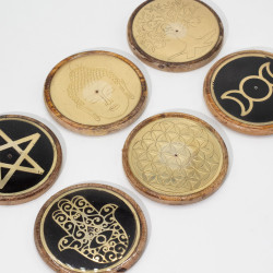 10x Stojan na Vonné Tyčinky - Zlato na Mangovom Dreve - Kvet Života