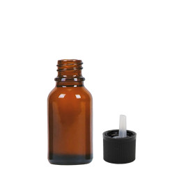 156x 15 ml Jantárová Sklenená Fľaška s Kvapkadlom a Detským Bezpečnost