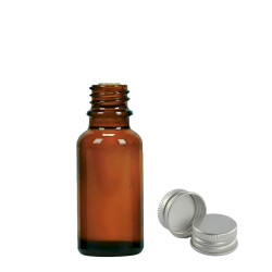 156x 20 ml Fľaška z Jantárového Skla s Hliníkovým Uzáverom