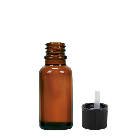 156x 20 ml Jantárová Sklenená Fľaška s Kvapkadlom a Detským Bezpečnost