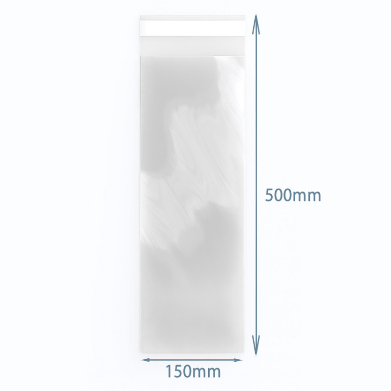 500x Polypropylénové Vrecká - 150x500 mm, Opätovné Uzatvárateľné