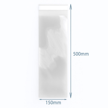 500x Polypropylénové Vrecká - 150x500 mm, Opätovné Uzatvárateľné