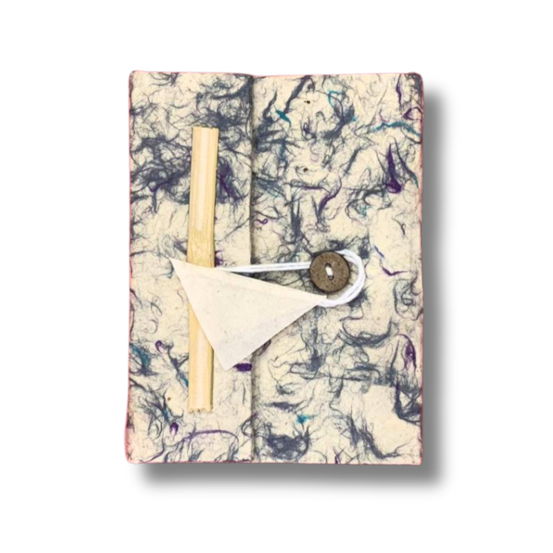 Veľký Bavlnený Zápisník Lokta Mix Modrej (21x15cm) - 45 listov - Vráta