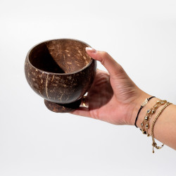 5x Malá Prírodná Kokosová Miska - Leštená - na Remeselné Použitie - 9x