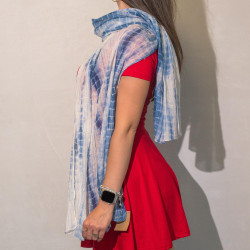 Nomad Sari - Letná Šatka - 180x50cm - Party Shine - Tmavo Modrá