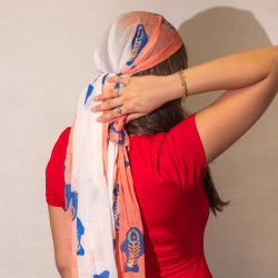 Nomad Sari - Letná Šatka - 180x50cm - Ryba - Koralová