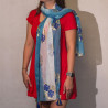 Nomad Sari - Letná Šatka - 180x50cm - Ryba - Morská Modrá