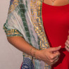 Nomad Sari - Letná Šatka - 180x50cm - Potlač Marbella - Zelená so Zlat