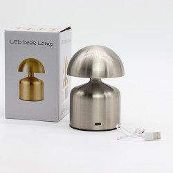 Dotyková Lampa – Kupola Huba Strieborná – USB-C – Nabíjateľná (400 W)