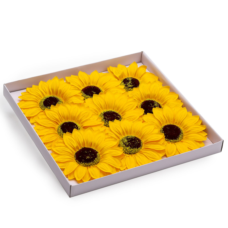 9x Mydlové Kvety pre Šikovné Ruky - Jumbo Slnečnice - (14 cm)
