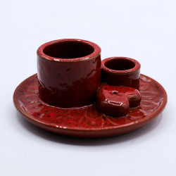 Stojan na Palo Santo a Vydymovadlá - Mandala - Červená so Srdiečkovým 