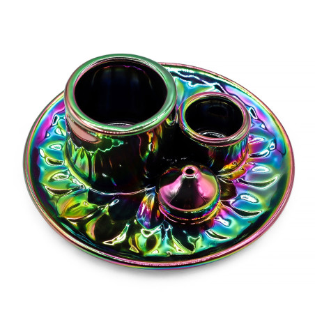Stojan na Palo Santo a Vydymovadlá - Mandala - Metalická Dúha