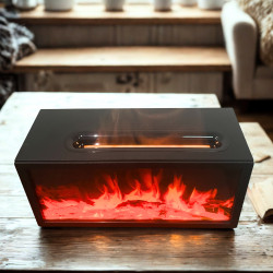 Aróma Difuzér Efekt Plameňa so Zvukom Vtákov - Čierny USB - Meniace Fa