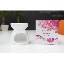 Klasická Biela Aroma Lampa - Kvetinový Vzor
